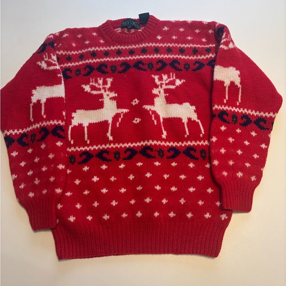 Britches reindeer print kitted sweater